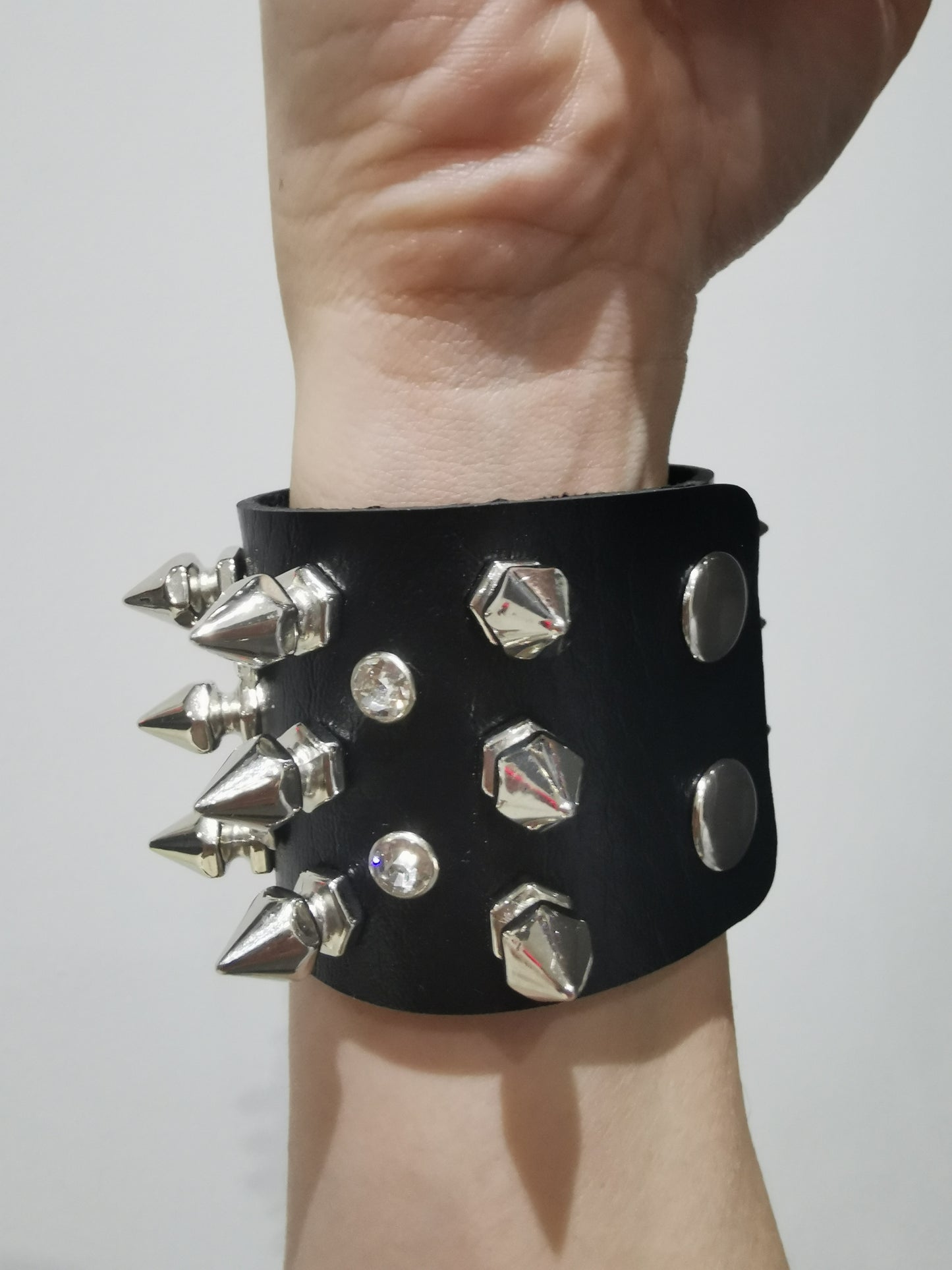 Wristband - Crystals and Spikes